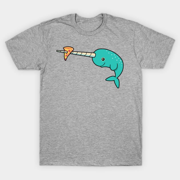 Narwhals Love Pizza T-Shirt by TeeMagnet